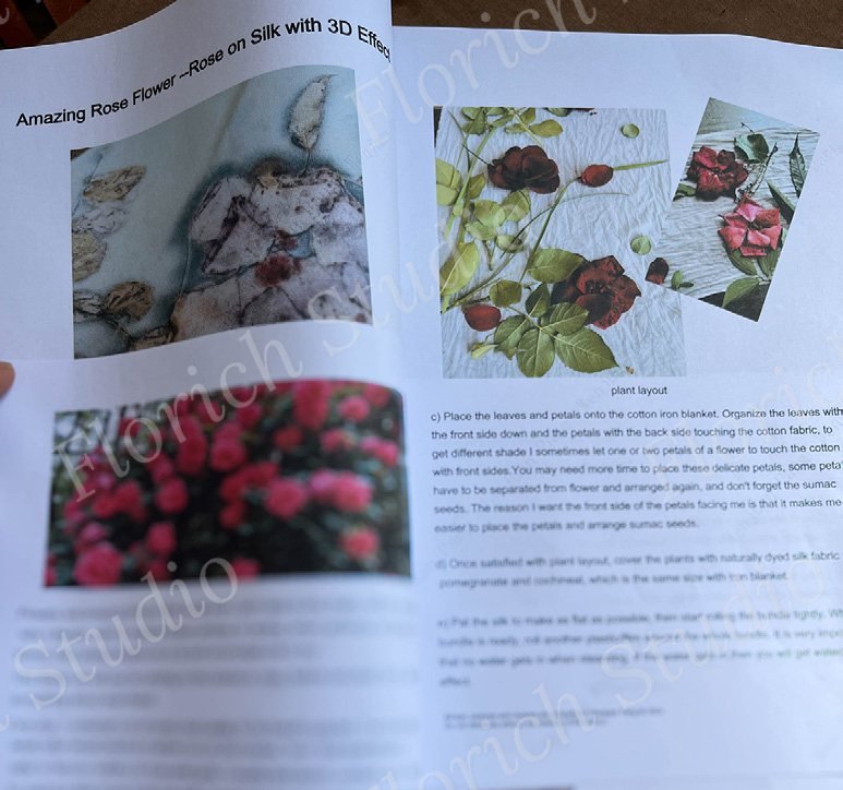 根据多年经验自编的花朵印染 PDF 教程，重点在于让花朵印记长久保持